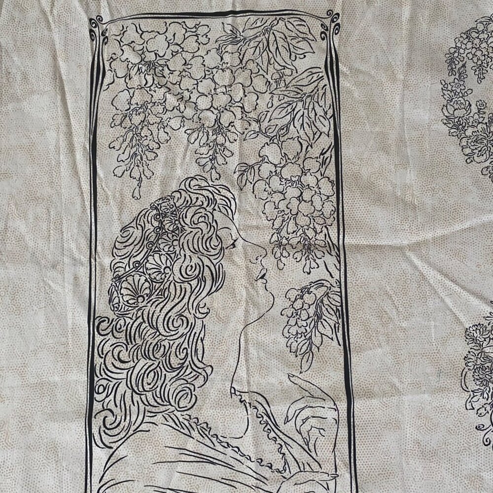 All NoveauF abric Panel By Kathy Hall Andover Fabrics Cream Cotton Sewing Crafts - Picture 2 of 10